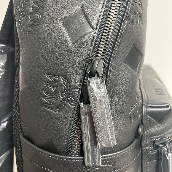 MCM Stark Visetos Embossed Leather Medium Backpack - Picture 3 of 8